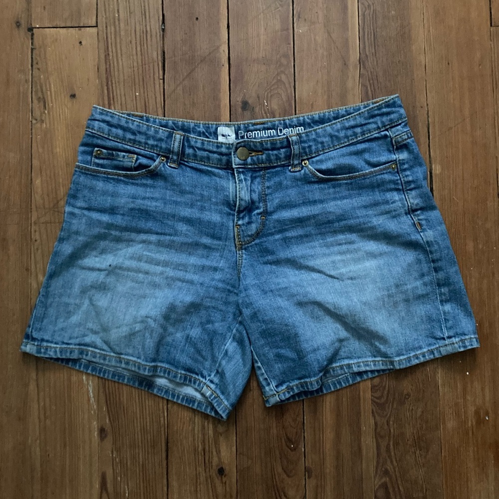 Mid-Rise Denim Shorts